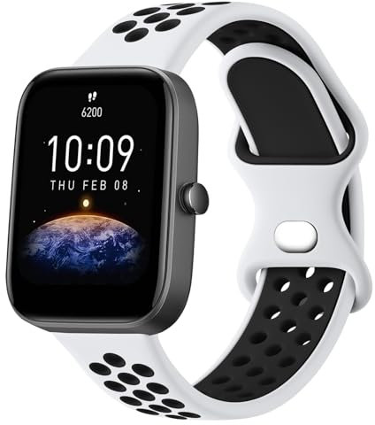 Oumida Correa para Amazfit Bip 3 Correa/Bip 3 Pro/Amazfit Bip U Pro/Bip S/Bip Lite, 20mm Pulsera de Repuesto Silicona de Deportiva Transpirable para Amazfit GTS 2 Mini/GTS 4 Mini/GTS 2/GTS 3