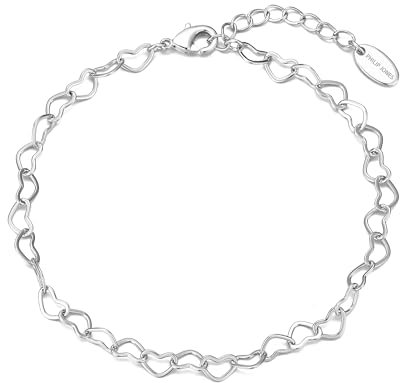 Philip Jones Silver Plated Heart Link Bracelet