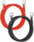 QWORK® 2 Piezas 100 cm Cable de Arranque Batería 25mm² 3AWG con Terminales Anillo M10 para Automóviles, Camiones, Motos, RV, Marino y Solar