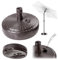 KADAX Pied de parasol rond à remplir avec du sable, de l'eau ou du gravier, support en plastique pour jardin, terrasse, plage (version 2 ronde, marron)