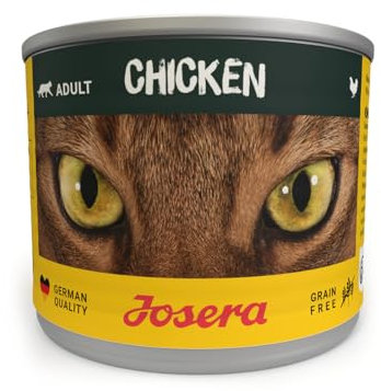 JOSERA Nassfutter Chicken (6 x 200 g) | Adult | Premium Katzenfutter nass für ausgewachsene Katzen | Huhn| mit Lachsöl | getreidefrei | gegen Harnsteinbildung & Haarballen | Alleinfutter | 6er Pack