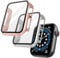 OFFCUP Transparente Fundas Apple Watch Series 6/SE/Series 5/Series 4 40mm, 2pcs Apple Watch Protector de Pantalla, HD Protección Completa Carcasa para iWatch (Oro Rosa+Plata)