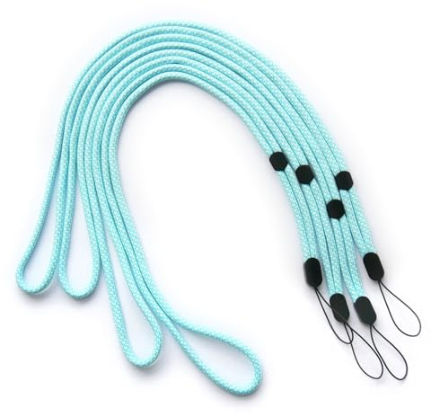 trage.band® verstellbares Trageband/Umhängeband, 4 St weiß-blau | Langes verstellbares Umhängeband / Lanyard. Zuverlässig, bequem und hochwertig.