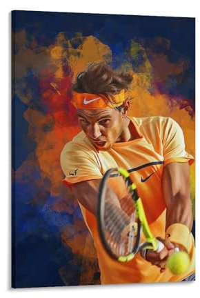 Tennisspieler Grand Slam Rafael_Nadal Kunstposter, Wandkunst, Poster, Rollen, Leinwand, Gemälde, Bild, Wohnzimmer-Dekoration, Zuhause, 40 x 60 cm