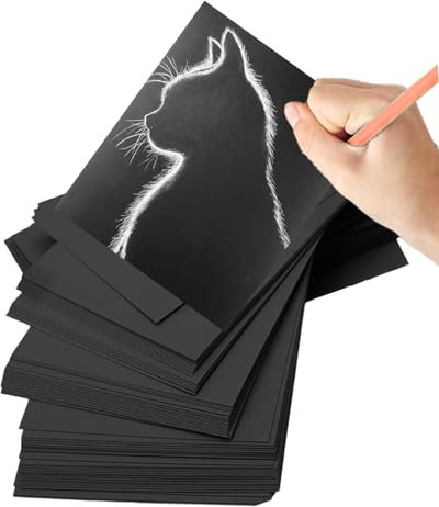 Schwarzes Bastelpapier 250g/m²,Tonpapier Schwarz A4, Tonkarton Bastelkartonpapier zum Basteln und Gestalten Scrapbook Einladungen Fotoalbum (20)