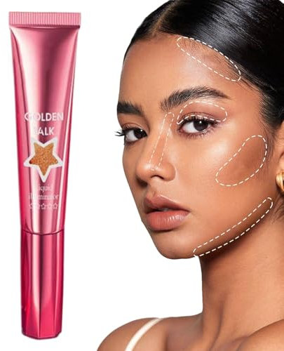 Gesichts-Highlighter – Flüssiger Highlighter | 18 ml Highlighter-Make-up | Gesichts-Illuminator-Glühen | Flüssiger Illuminator-Textmarker | Feuchtigkeitsspendender Make-up-Highlighter mit langanhalten