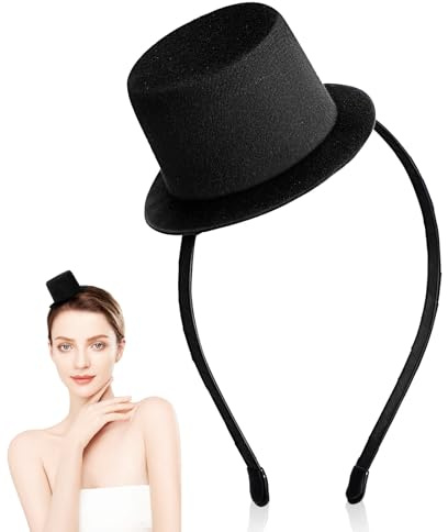 UKCOCO 2 Mini-zylinder-haarreifen, Cowboy-haarreifen-kostümaccessoire – für Hochzeiten, Karneval, Cosplay, Partys, Kopfbedeckungen im Vintage-stil für Damen Und Herren