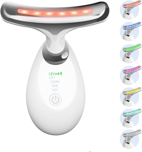 Face Massager, Face Sculpting Tool with 7 Color LED & 3 Modes, Led Face Sculptor with 45±5°C Heating & Microcurrent, Face Lifting Device for Jawline & Neck, Facial Massager for Anti-Wrinkle Skin