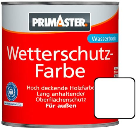 Primaster Wetterschutzfarbe 5 L weiß Holzpflege, Holzversiegler & Holzöl
