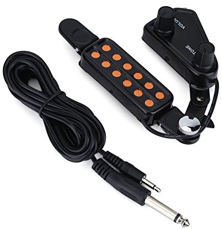 Pastilla para guitarra acústica, micrófono amplificador con tono y volumen regulables