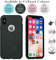 Apple iPhone X and iPhone XS New Dual Layer 3 in 1 Marble Design Case Protective Cover Silicone Gel Shockproof Slim Back Cover Raised Lip Protection - Black