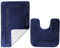 SOANNY Badematte 2er Set, Hochdichte Mikrofaser, rutschfest & Schnell Trocknend, 53x86 cm Badteppich & 50x50 cm WC Vorleger, Blau