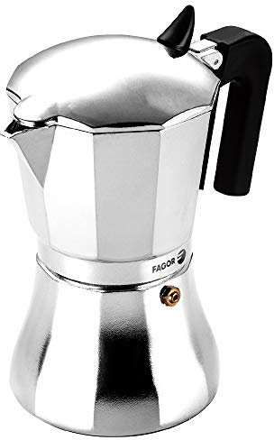 Fagor Cupy - Cafetera Italiana 9 Tazas, Aluminio Extra-Grueso, Todo Tipo de Cocinas, Inducción, NO APTA PARA LAVAVAJILLAS, Diseño Ergonómico