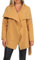 Malito Damen Mantel kurz mit Wasserfall-Schnitt | Trenchcoat mit Gürtel | weicher Dufflecoat | Parka - Jacke 3041 (Sand)