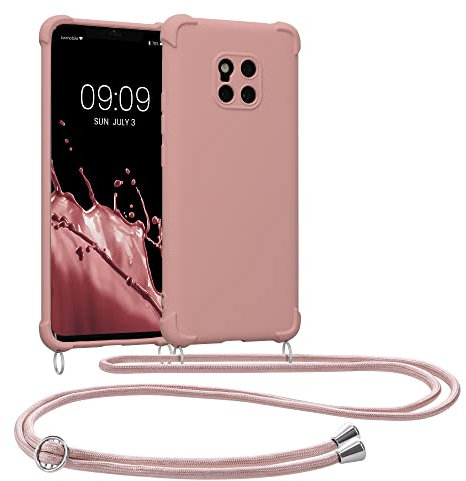 kwmobile Necklace Case kompatibel mit Huawei Mate 20 Pro Hülle - Cover mit Kordel zum Umhängen - Silikon Schutzhülle Perlmutt
