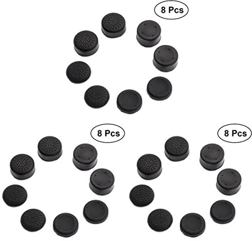 GARNECK 24pezzi Coperture Per Joystick Silicone Impugnature Antiscivolo Per Gamepad Accessori Compatibili Per Videogiochi Nero