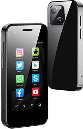 Rainbuvvy XS13 Pro Super Petit Mini Smartphone 2,5 Pouces téléphone 3G 2GB RAM 16GB ROM Double Sim Android 9.0 1000mAh caméra HD WiFi téléphone Portable de Poche (Noir)