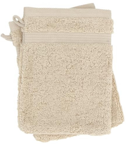 Linnea Lot de 2 Gants de Toilette 16x21 cm Luxor Beige