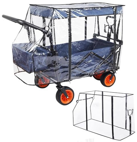 Bollerwagen Regenschutz Regenverdeck Universal Passend Für Handwagen,Regenverdeck Bollerwagen,Bollerwagen Zubehör Universal Transparent,für Handwagen Faltbare Strand RegenschutzhüLle Verdeck