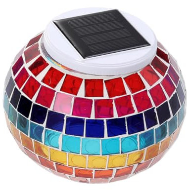 BESPORTBLE Solar Gartenlampe Glas Kugel Farbwechsel Solarleuchte Automatisch Lichtsensitiv Energiesparend Für Außenrasen Terrasse Feierdeko