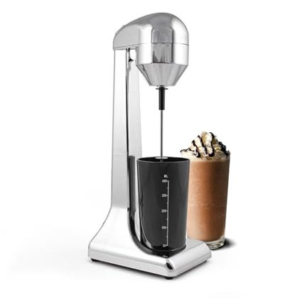 Avilia Miscelatore per Frappé - Blender con Caraffa, Ideale per Frullati e Smoothie, con 2 Velocità, Agitatore in Acciaio Inossidabile e Caraffa in Plastica, 450ml, 100W