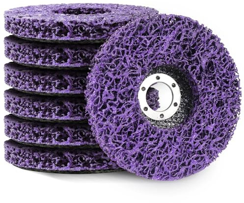 UVVRUR CSD Lot de 7 disques de nettoyage grossiers 125 mm CSD 125 mm Disques abrasifs pour meuleuse d'angle, enlever la rouille, pour enlever la peinture, la rouille (violet, 7, moyen)