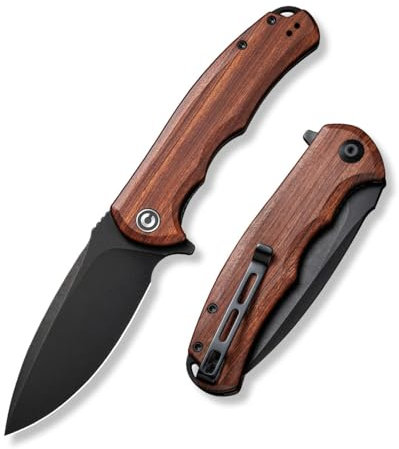 CIVIVI Praxis Folding Pocket Knife Cuibourtia Wood Handle 9.52CM Damascus Blade C803H