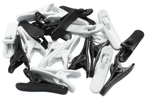 Kemcatui 20Pcs Headphone Cable Clip, Black and White Headset Wire Clip Mini Cord Clips Holder for Earphone Wire, Microphone Wire, Round Wire