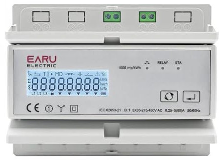 Tuya WiFi/ZigBee Monitor contatore di energia bidirezionale trifase KWh Wattmetro Supporto protocollo Modbus RTU DL/T645-2007 (Visione ZigBee)
