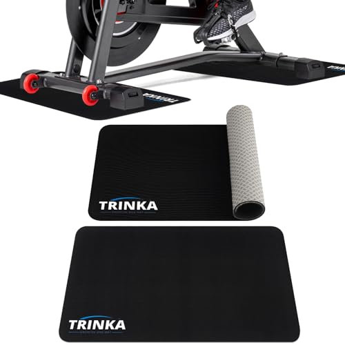 Peloton-Heimtrainermatte für Teppich- und Hartholzböden, rutschfeste Matte, kompatibel mit stationären Spinnbikes, Concept 2 Rudergerät, Trainingsmatte für Fahrradtrainer, 2 Stück