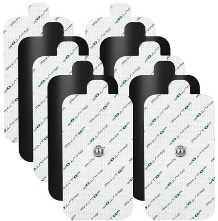 Tens Pads 5x10cm mit 3,5mm Druckknopfverbindung, Elektroden Pads selbstklebend wiederverwendbar für Tens Massagegeräte und Muskelschmerzlinderung, 10 Stück