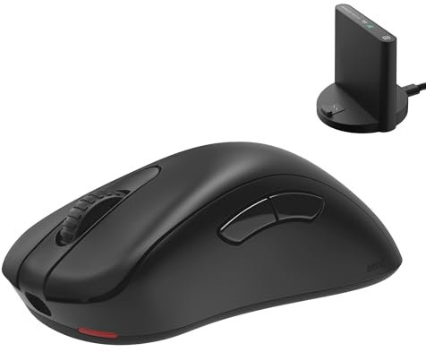 BenQ Mouse wirless ZOWIE EC2-DW 4K per e-sport, scienze sportive, ricevitore a 4K migliorato, 60g, asimmetrico, senza driver, sensore 3950, frequenza di polling 4K