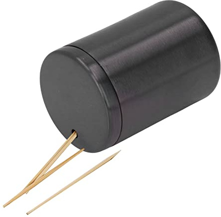 HERCHR Zahnstocherhalter, 5x8 cm/2,2 x 3,1 Zoll High -End -Zahnstochkasten Edelstahlzahn -Picks Fall Fall Proof Spender Behälter für Restauranthäuser (Schwarz)