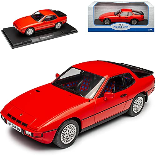 Porsch. 924 Turbo Coupe Rot 1976-1988 1/18 Model Car Group Modell Auto