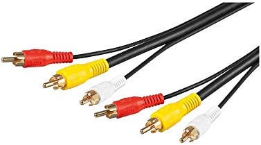 Goobay 50139 Cavo di Collegamento Composito Audio Video, 3 RCA con Linea Video RG59, 1.5m Lunghezza del Cavo