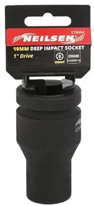 Neilsen CT6554 1in Dr Deep Impact Socket 19mm - 6 Point Single Hex, Height 90mm
