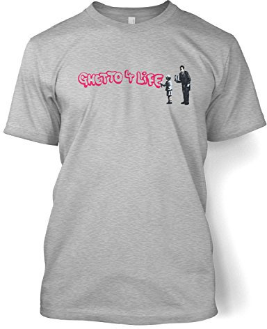 Banksy Ghetto 4 Life T-Shirt, Grau - Sport Grey, XX-Large