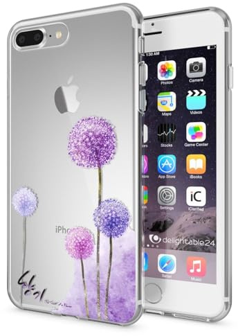 NALIA Handyhülle für iPhone 8 Plus / 7 Plus - Hülle, Dandelion Pink