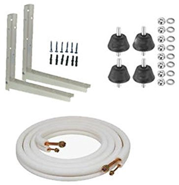 Kit instalacion aire acondicionado 1/4-1/2 hasta 3200w. Soportes 400 mm+Tubo+Antivibradores+Tacos metálicos