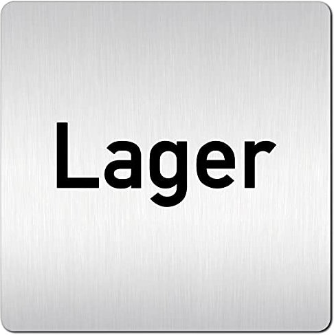 Türschilder24 XXL Schild - Türschild (B) • 125 x 125 mm • Lager • 1,5 mm Aluminium Vollmaterial • 100% Made in Germany (Lager)