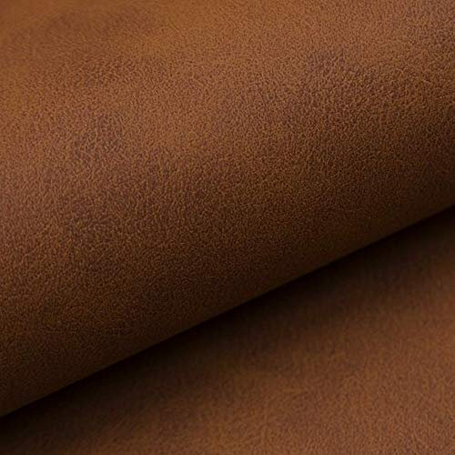 novely® KONSTANZ - Vintage-Antik PU-Kunstleder - Hochwertiger Möbelstoff - Robuster Polsterstoff - Lederimitat im Retro-Style - Pflegeleichte Meterware 1lfm | Farbe: 05 Cognac