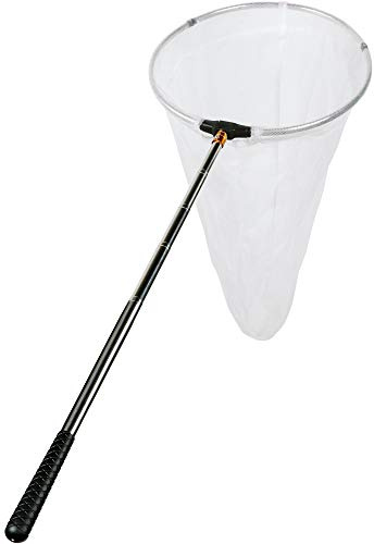 RESTCLOUD Insekten- und Schmetterlingsnetz mit 30,5 cm Ring, 61 cm Netztiefe, Griff ausziehbar bis 150 cm für Erwachsene und Kinder (30,5 cm Ring, 149,9 cm Griff)