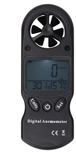 Digital Anemometer, 3 in 1 Digital Anemometer LCD Windmesser Lufttester mit Temperatur und Luftfeuchtigkeit Messung KT300