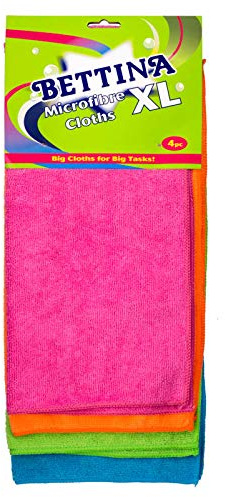 Bettina Pack of 24 XL Extra Large Microfibre Cleaning Cloths Soft Absorbent Polishing Dusters 38 x 35cm