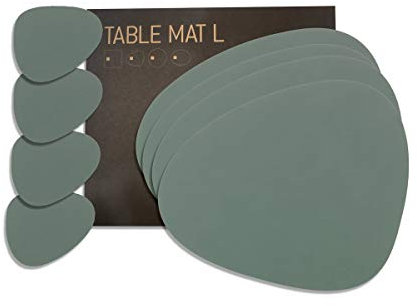 Lind DNA - Geschenkset Curve L, Nupo pastellgrün (4 Tischsets + 4 Glasuntersetzer)