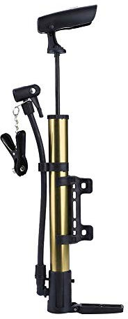 DEWIN Tragbare Fahrradpumpe, Rahmenmontierte Fahrradpumpe, Fahrradreifen-Lufthanddruck[Gold]