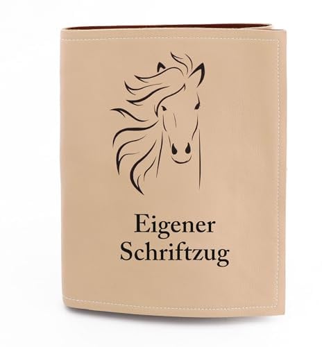 Pferdepass Hülle/Equidenpass Mappe mit persönlichem Schriftzug aus Leder in Orange