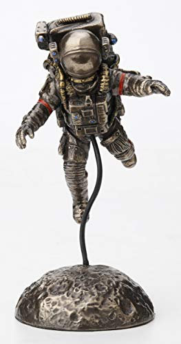 Veronese Design Zero G Astronaut Mondlandung Kunstharz-Statue, Bronze-Finish, 16,5 cm