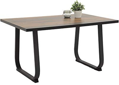 Hela Tische, Kufentisch Esstisch Luise, Holzwerkstoff, Oldwood Braun, Metall-Kufengestell Anthrazit, 140x90 cm
