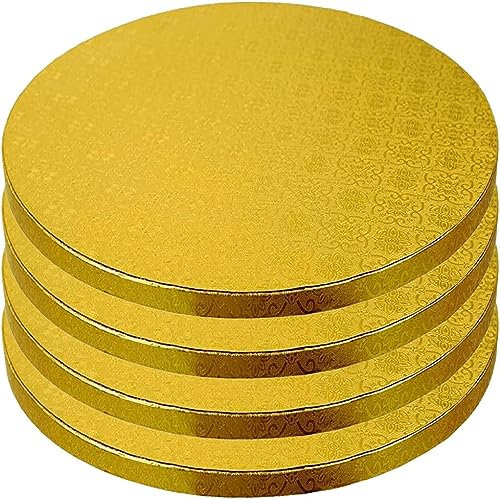 305 cm Kuchenplatten 4 Stück Kuchenplatten 305 cm Durchmesser EinwegKuchenbrett Kreise Wiederverwendbare runde Kuchenplatten Tortenbodenplatte aus Karton rund Kuchendekoration und Backzubehör